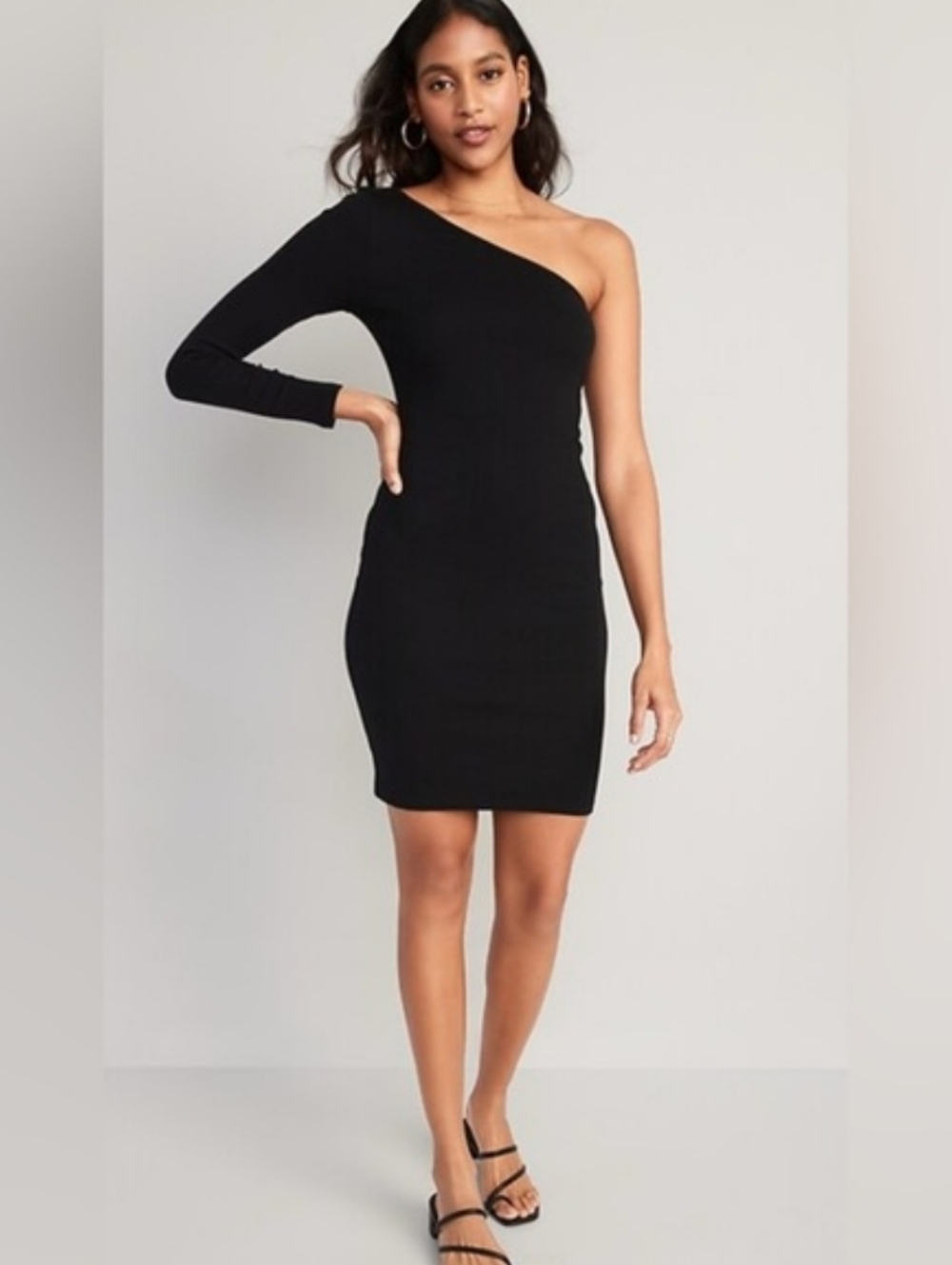 Old Navy One Shoulder Mini Ribbed Knit Bodycon Dress